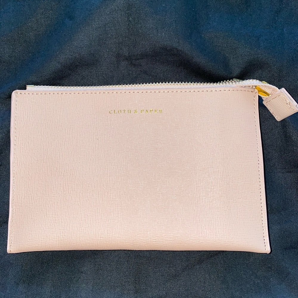 Cloth and paper leather pouch- blush